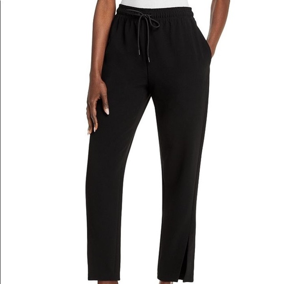 Theory Pants - THEORY CREPE SPLIT PULL ON PANTS IN BLACK​​